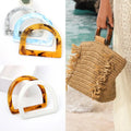 D O Shape Resin Tortoiseshell Round Handles for Handbag Purse Replacement Woven Bag Handle DIY Luggage Handcrafted Accessories
