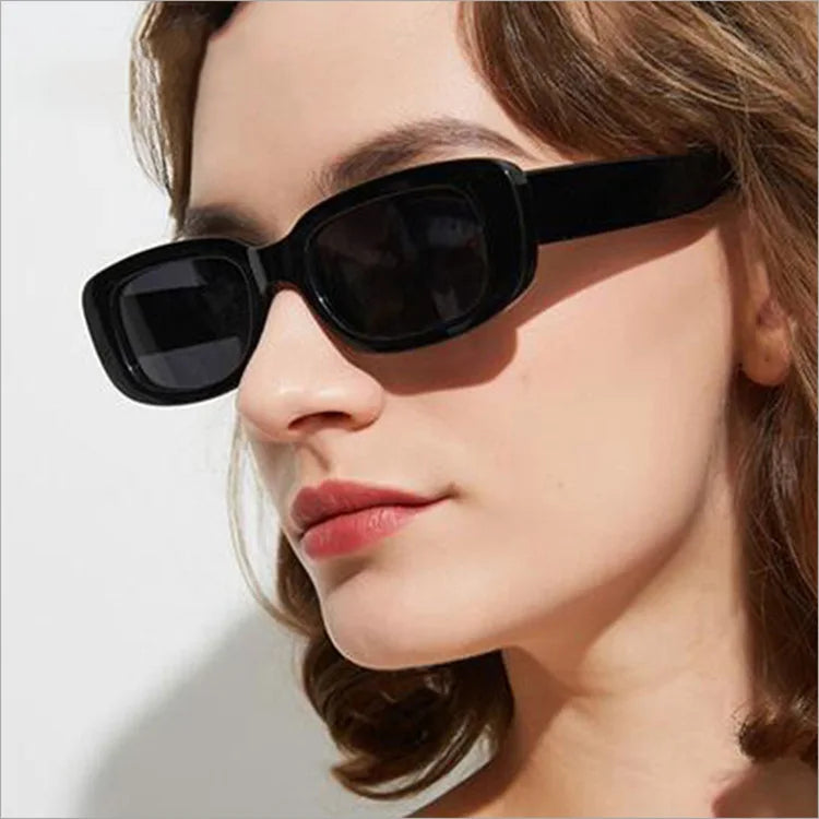 Custom Logo Newest Vintage Custom Logo Black Pink Square Ladies Sunglasses UV400 Small Rectangle Sunglasases Women