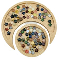Wholesale Wooden Moon With Circle Tray Crystal Holder Display Round Tray