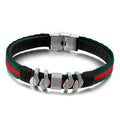 New Stainless Steel Jewelry Men's Cotton Rope Woven Double Personality Leather Bracelet