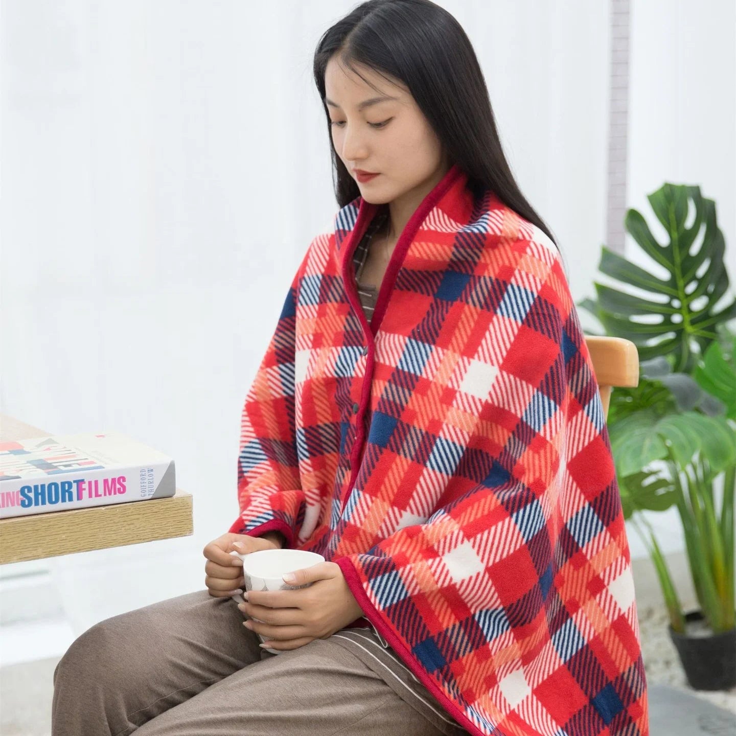 Polar Fleece and Flannel Shawl Travel Blanket Sofa Office Shawl Blanket Nap /Shawl/ Office Knee Velvet Shawl Blanket