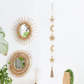 Moon Phase Wood Wall Hanging Boho Decor Star Wall Art Garlands Cycle Ornament Vertical Bohemian Home Decoration Bedroom Handmade