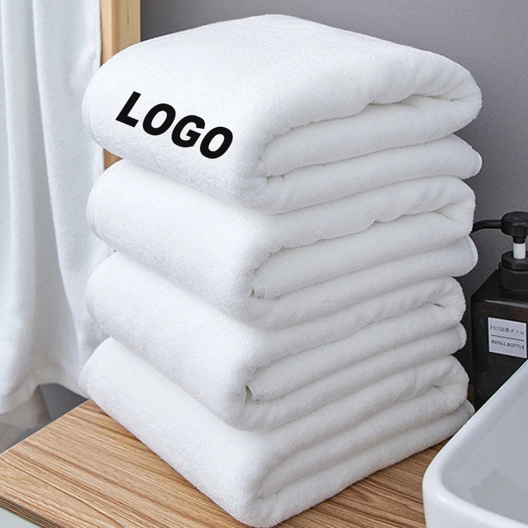Wholesale Premium Soft Egyptian Plush Jacquard Custom Embroidery Logo Home Hotel Textiles Luxury Cotton Shower Bath Towel Set