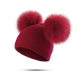 Factory Price Autumn and Winter Cute Baby Detachable Ins Hat Double Wool Pullover Warm Knit Hat