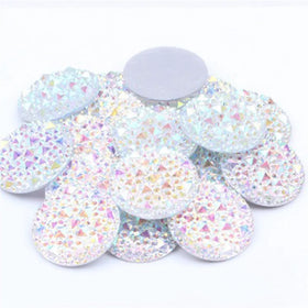 100PCS 20MM AB Shiny Round Diamonds Flatback Embellishment for DIY Jewelry Clothing and Bag