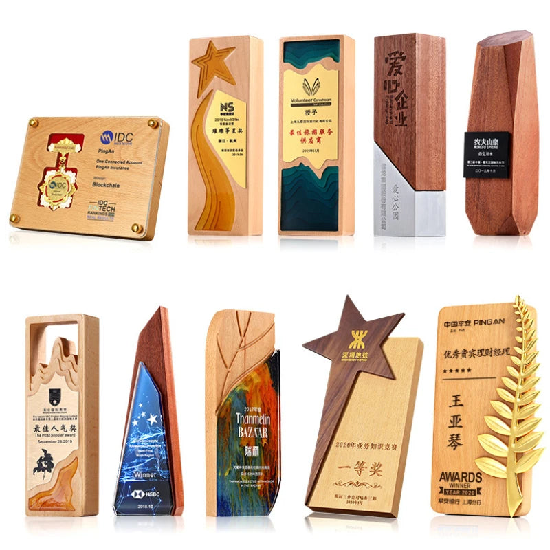 Factory Wholesale Blank Crystal Glass Carved Etched Hand Made Eco-Friendly Square Trophy Awards Custom Design Logo