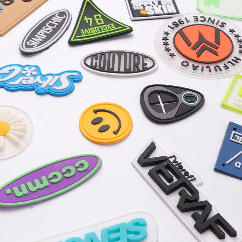 New Design High-quality 3D Embroidery Customized Shape Silicone Logo Patch Decorative Accessory Brand Name Tags for Clothes