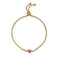 China Supplier Women Stainless Steel Adjustable Crystal Birthstone Bracelet