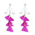 Women Dangle Earrings Ethnic Bird Rose Black Feather Tassel Charms Drop Earrings