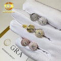 Popular Style Luxury Rapper Jewelry in Stock Iced Out Hip Hop Sterling Silver S925 Vvs1 Moissanite Diamond Stud Earrings Men