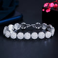 Dainty Top Quality African Gold Plated Round Big Wide CZ Women Luxury Jewelry Bracelet for Wedding Bride Bridesmaid Accessories