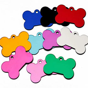 Wholesale Bone Shape Aluminum Alloy Metal Pet Name ID Tag Metal Dog Tag