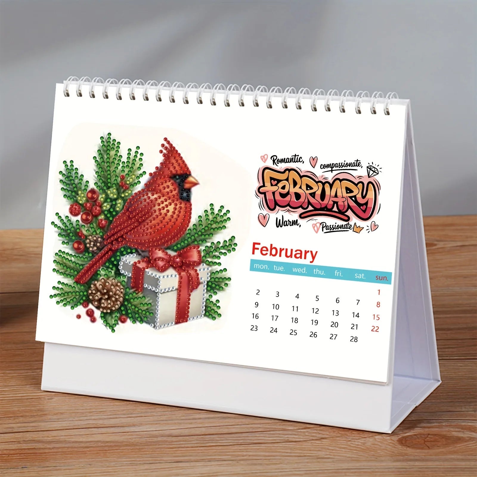 R-TL 2026 Desk Calendar Ornament Monthly Planner From Jan to Dec 5D/DIY Diamond Art Painting Desk Calendars Kit
