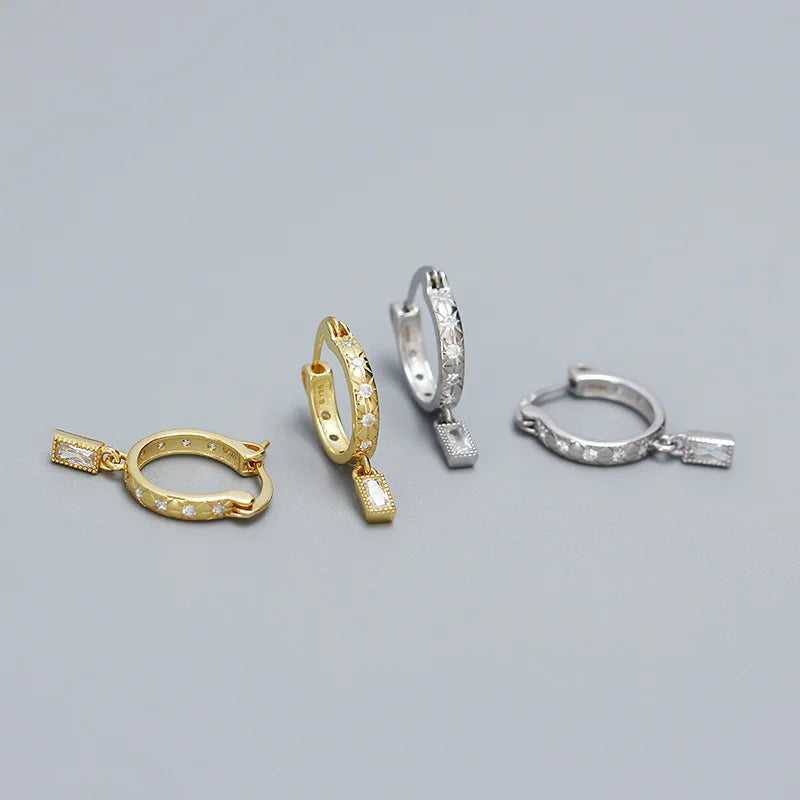 Fashion Jewelry 925 Silver Earrings Jewelry 18K Gold Plated Geometric Sterling Silver  Hoop Earrings for Women