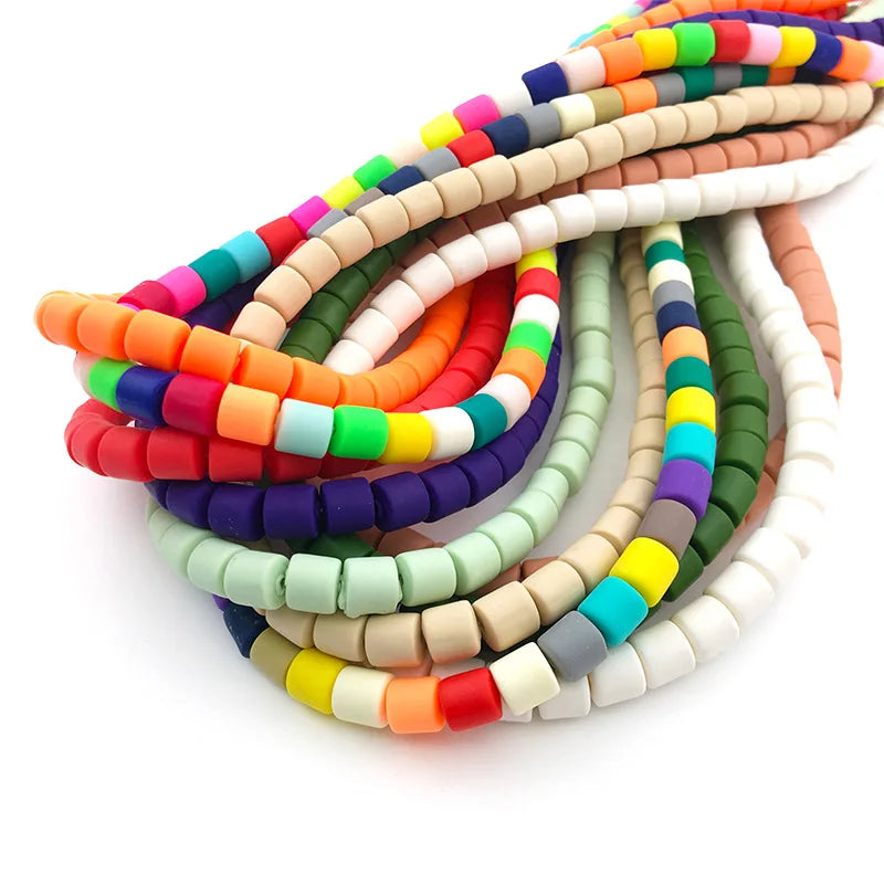 Tube Colorful loose Column Barrel Loose Spacer Polymer clay barrel beads