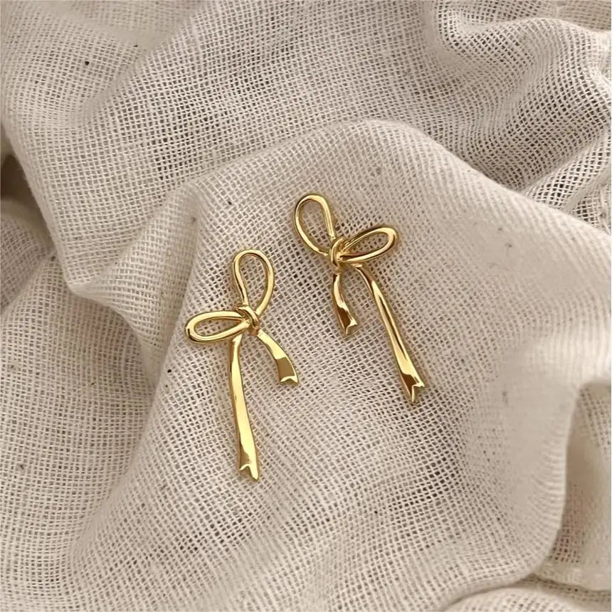 Dainty Bow Stud Earrings 925 Sterling Silver Ribbon Tie Earrings Hypoallergenic Minimalist Gift Everyday Feminine Jewelry