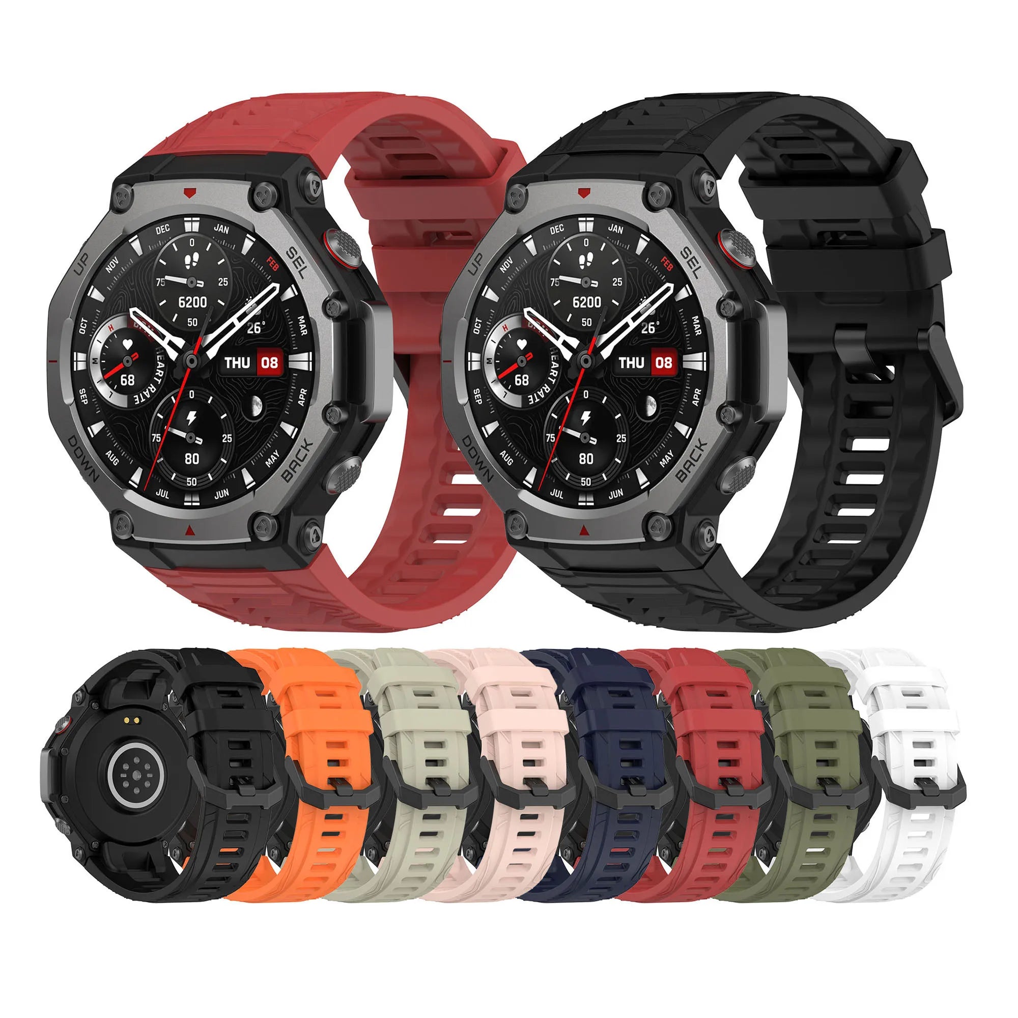 ShanHai Sports Silicone Watch Band for Amazfit T-REX 3 Strap Replacement Correa Wristband for Amazfit T Rex 3 Bracelet With Tool