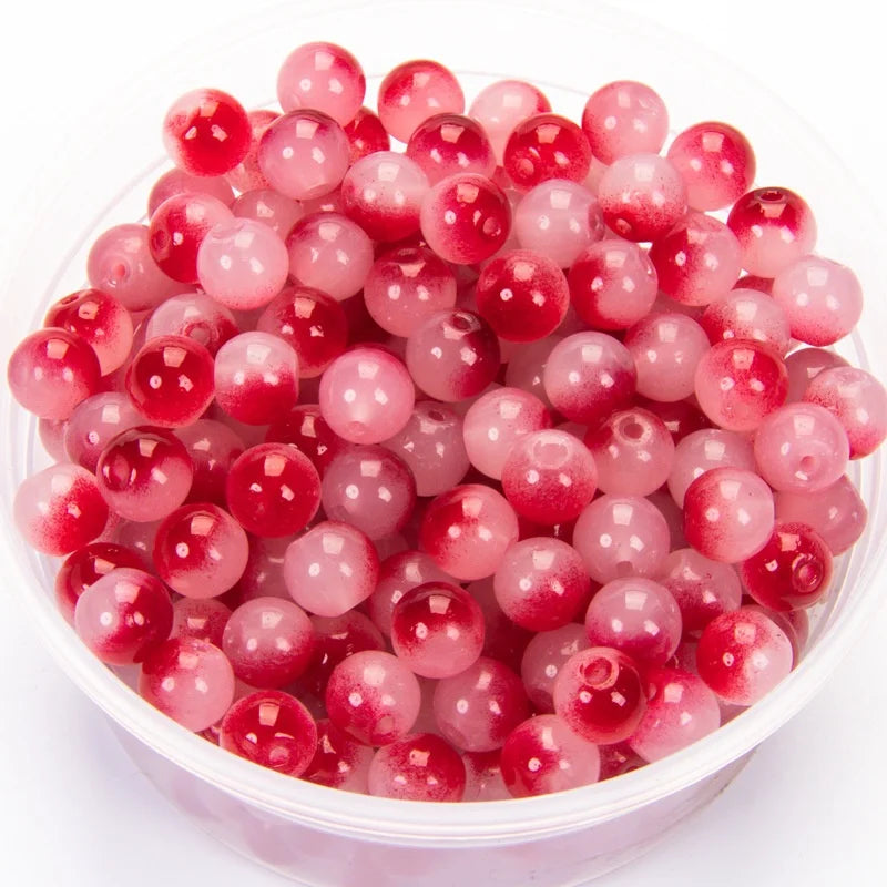 8mm Glass Imitation Jade Bead Round Bead Handmade DIY Bracelet Necklace Bracelet Jewelry Loose Bead Jewelry Accessories