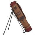 HIBO Vintage Genuine Leather Sports Bag Durable Canvas Golf Stand Bag with Plastic Stand Handbag Style for Sports Custom Logo