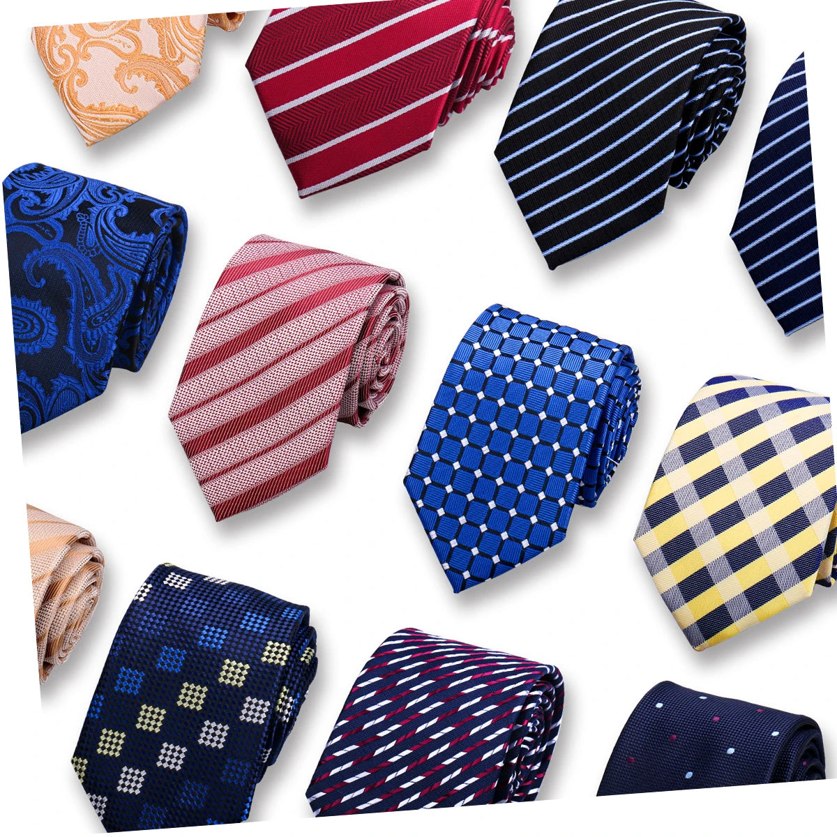 Wholesale 7.5cm Men Stripes Ties for Men Business Style 55 Designs Polyester Ties Neckties for Men