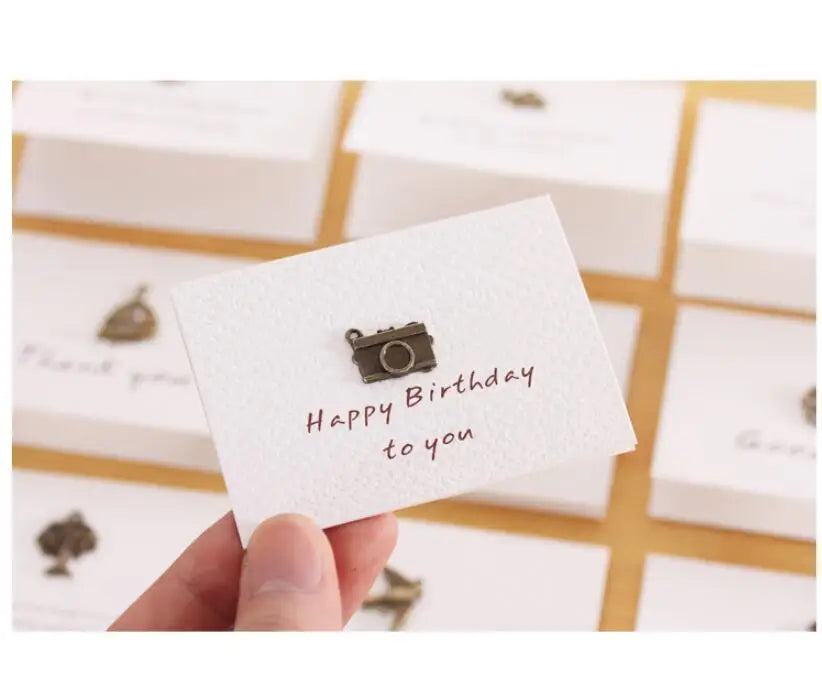 Custom Retro Kraft Envelope Set Creative Business Envelopes Vintage Wedding Invitation with Metal Accessories Scrapbooking Gift