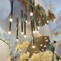 Iron Hanging Pendant Light with Metal Tube Led Chandelier Lighting for Hotel Kitchen Wedding Ceiling Decorations