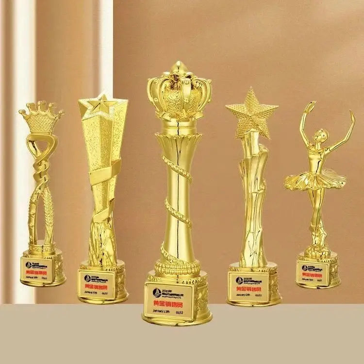 Gold Resin Crown Wing Star Trophy and Award MH-NJ0627