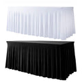 6FT Custom Woven Seamless 10% Spandex/Polyester Round Table Skirt Stretch for Banquet Wedding Event Tables-OEKO-TEX Certified MegaBDM