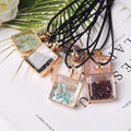 Amethyst Wish Bottle Healing Crystal Chips Natural Crushed Stone Beads Shaker Pendant Necklace for Women Girls