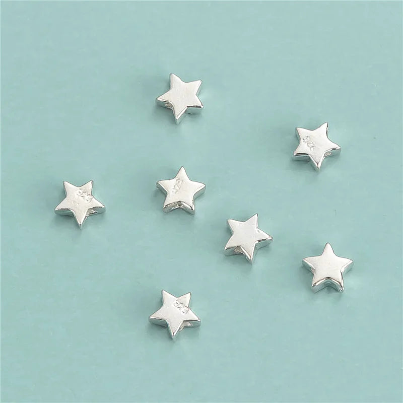 Wholesale 925 Sterling Silver Mini 4.3mm Star Spacer Beads Star Loose Beads for Bracelet Jewelry Making Supplies
