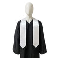Adult Plain Satin White Graduation Stole Sublimation in Stock