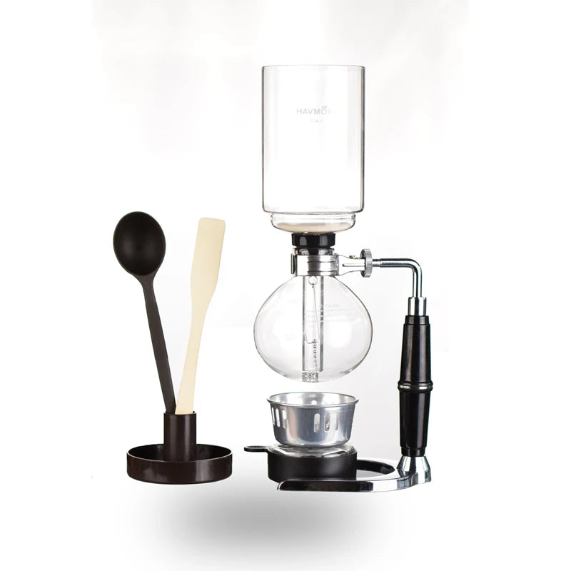 Ecocoffee Siphon Coffee Maker 3/ 5 Cups Glass Coffee Siphon Espresso Coffee Maker BT3/BT5