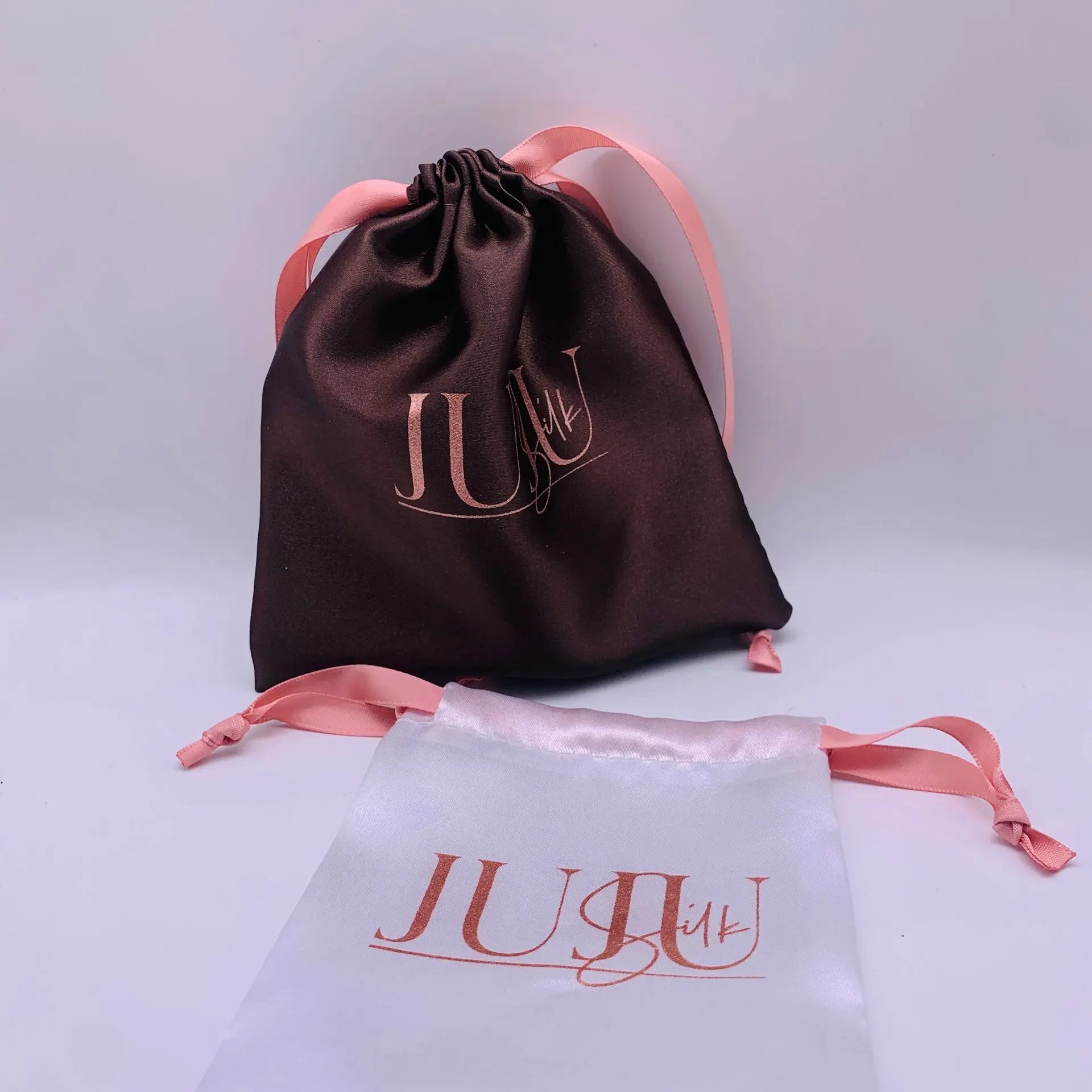 Customized Eco-friendly Recyclable Satin Drawstring Jewelry Pouch Custom Logo Custom Size Silkscreen Printed Packaging for