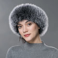 Wholesale Winter Real Fox Fur Headband for Women Warm New Style Real Fur Wide Headband With Custom Logo