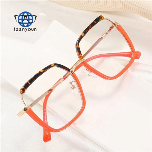 Teenyoun Eyewear Oversized Square Frame Optical River Eyeglasses Customized Myopia Lens Anti Blue Light Glasses Eyeglass MegaBDM