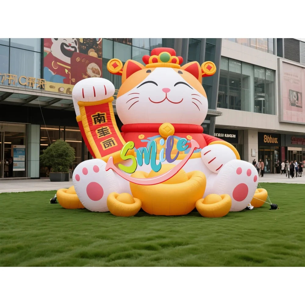 Restaurant Inflatable Fortune Cat Adverting Inflatable Lucky Cat Decoration Inflatable Cartoon for Sale