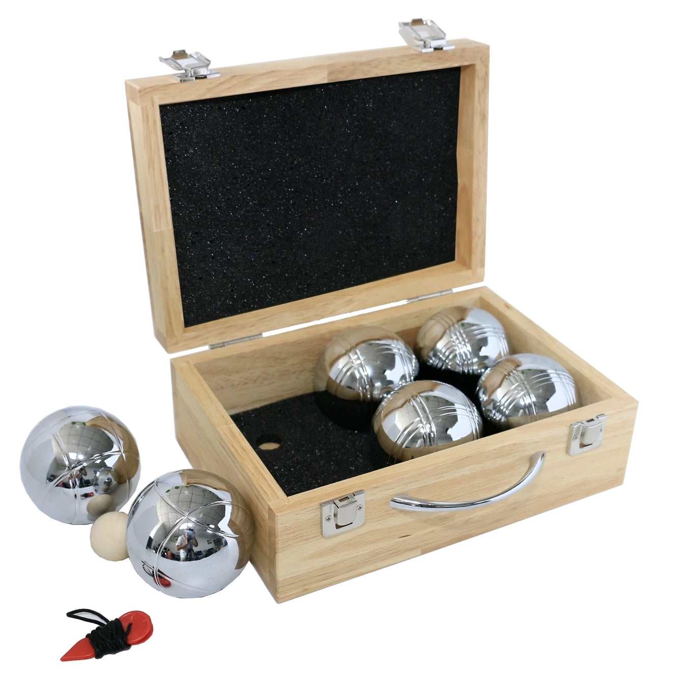 French Traditional Durable Steel Petanque Boules Ball Set in Wooden Case
