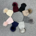 Winter Women Warm Knitted Beanie Faux or Real Fur Pom Ball Fur Beanie Hat