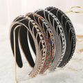 Wholesale Elegant Lady Geometric Crystal Luxury Shiny Bling Hairband Headband With Padded for Lady Headband