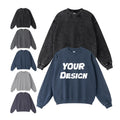 Men's Retro Washed 100% Pure Cotton Sweatshirt  Oversized Drop Shoulder Pullover ODM Worn Style Custom Printed Pattern