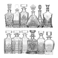 Hot Sale Crystal Whiskey Decanter Set Glass Decanter Tower Shape Crystal Wine Decanter Set for Home bar