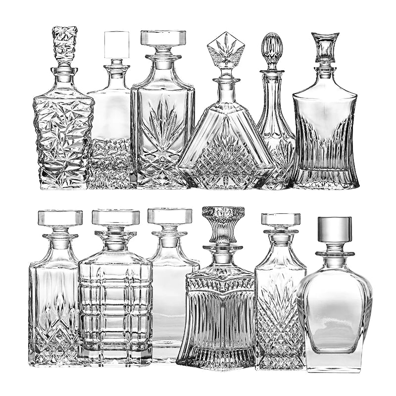 Hot Sale Crystal Whiskey Decanter Set Glass Decanter Tower Shape Crystal Wine Decanter Set for Home bar