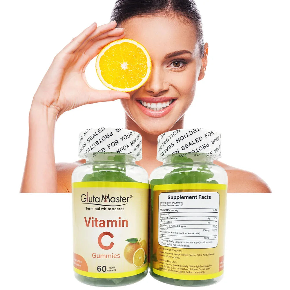 Gluta Master Vitamines C Whitening Gummies Green Bear Shape Gummy 100% Natural Help Support the Immune System for Adults