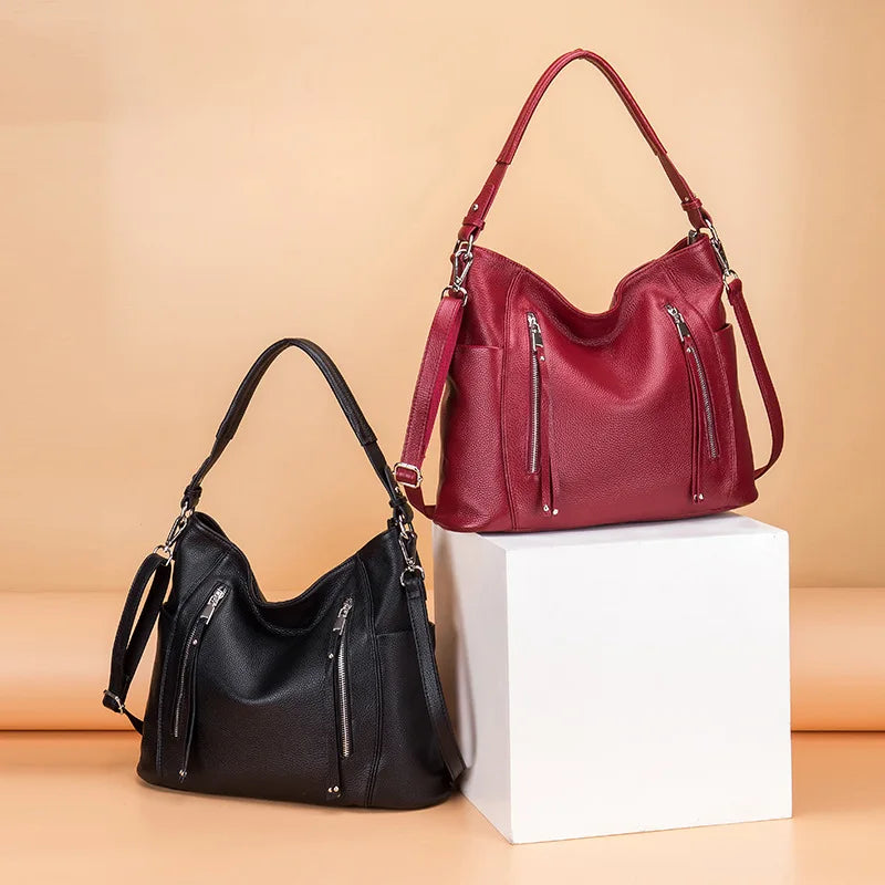 Andong Handbags for Women Genuine Cow Leather Ladies Fashion Shoulder Bags Female Sling Bag Elegant Woman Handbag BL-8350