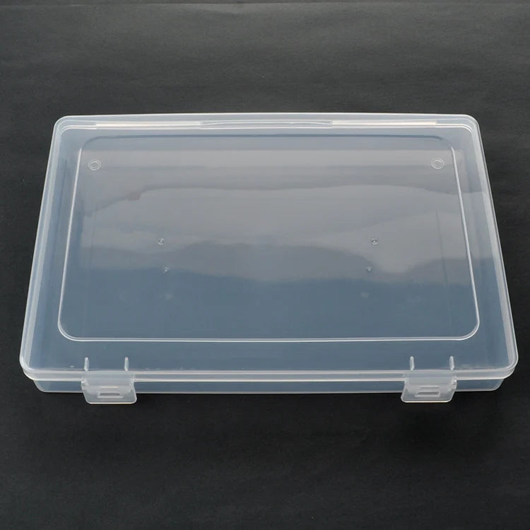 Rectangular Clear Plastic Organizer Box Without Divider Craft Storage Box with Hinged Lid