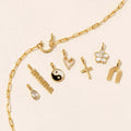 18K Gold Plated DIY Tiny Boot Cap Pendant Charms Delicate Bling Love Heart Customizable Shape for Mother's Day Necklace
