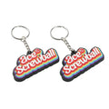 Customized 3D Soft PVC Rubber Puffy Keychain Metal Carabiner with Logo Tag UV Printing on Iron Plastic Alloy Zinc Aluminum