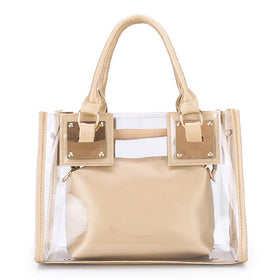 Custom Logo Wholesale Transparent Women Shoulder Bag Clear Ladies Jelly Pvc Handbagag