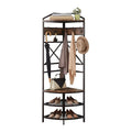 Display Floor Stand Custom Triangle Clothes Modern Metal Coat Rack with 3 Shelves Storage for Bedroom Living Room Bathroom Hotel