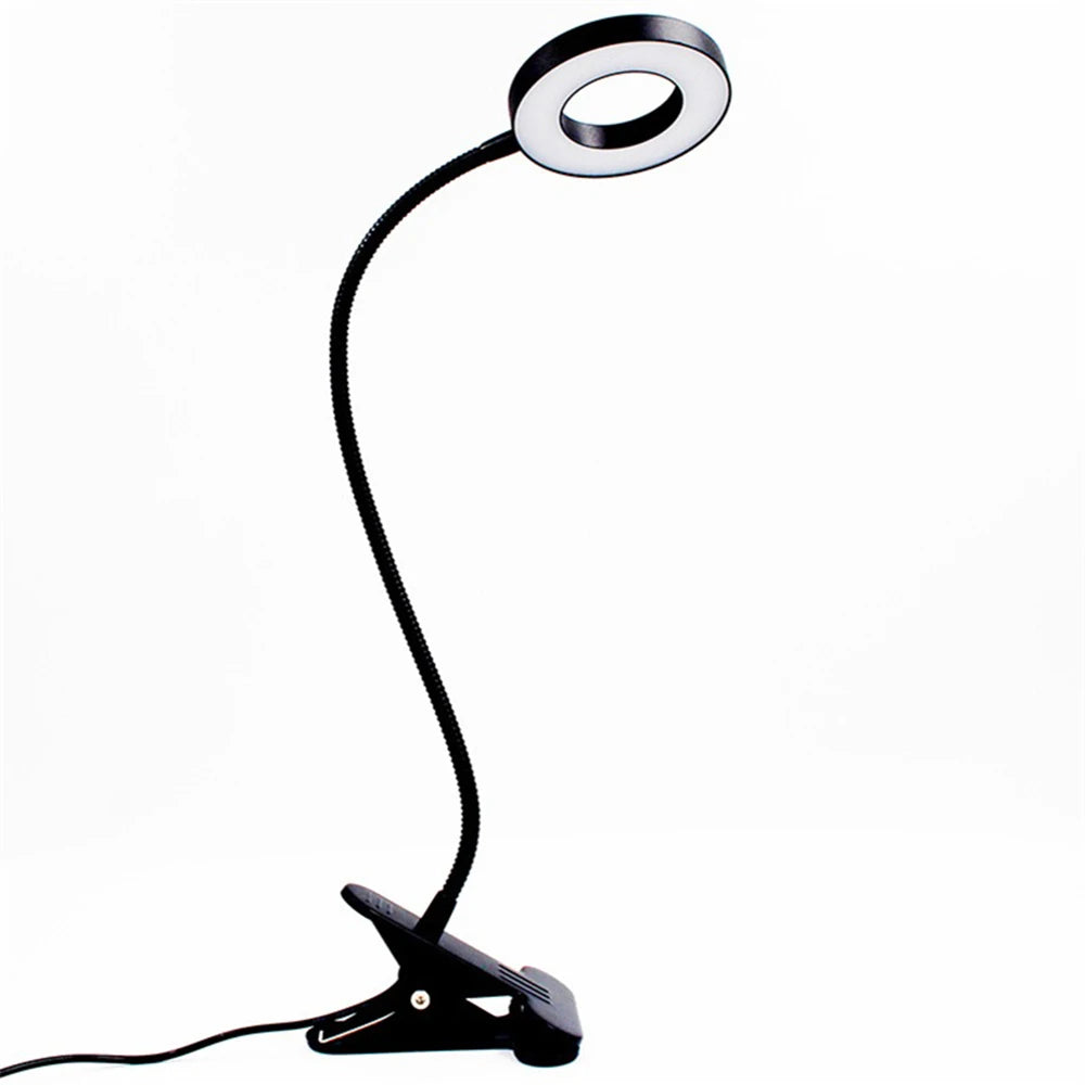 LED Ring Light Desktop Light Usb Lamp Reading Multifunctional Bracket with 3 Color 10 Dimming Level Table Lamp